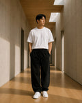 VAELO Foundation Sweatpant in Black — on-model front